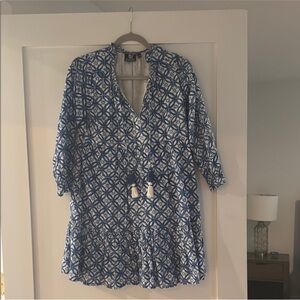 Blue Patterned Women's Dress